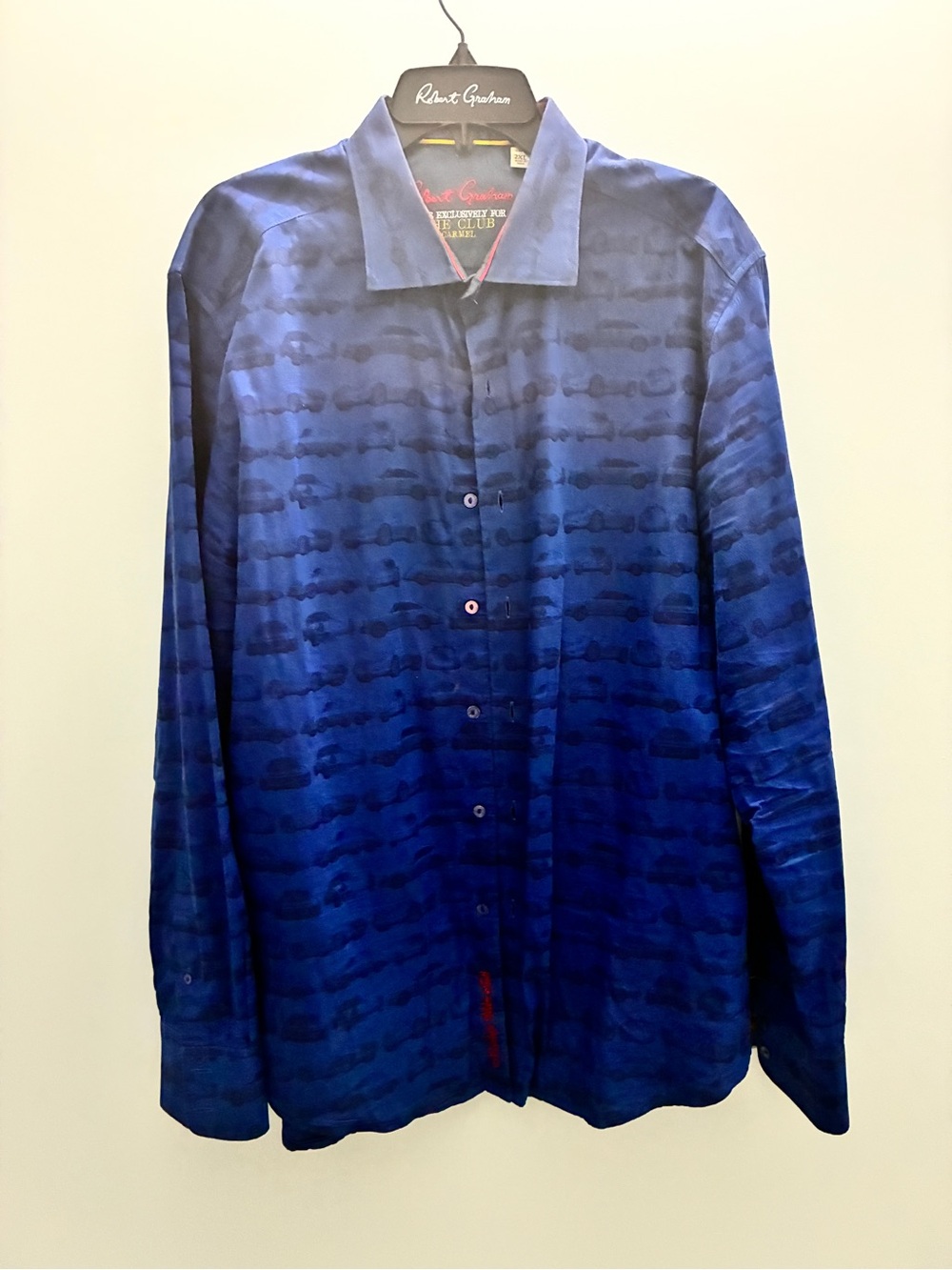 Robert Graham PORSCHE 356 Deep Blue Patterned Long-Sleeve Button Shirt